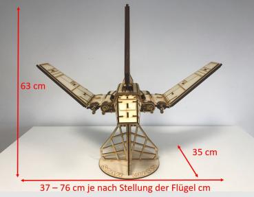 Star Wars - Shuttle Ship Lambda-class T-4a as 3D large laser cut woodmodel - dimension