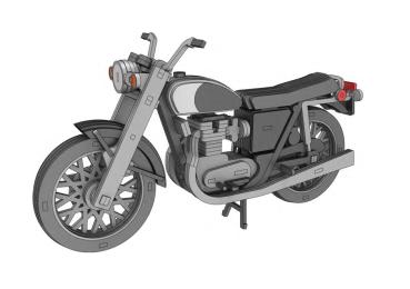 Triumph Trident 750 ´71 als 3D Wood Mode - drawingl