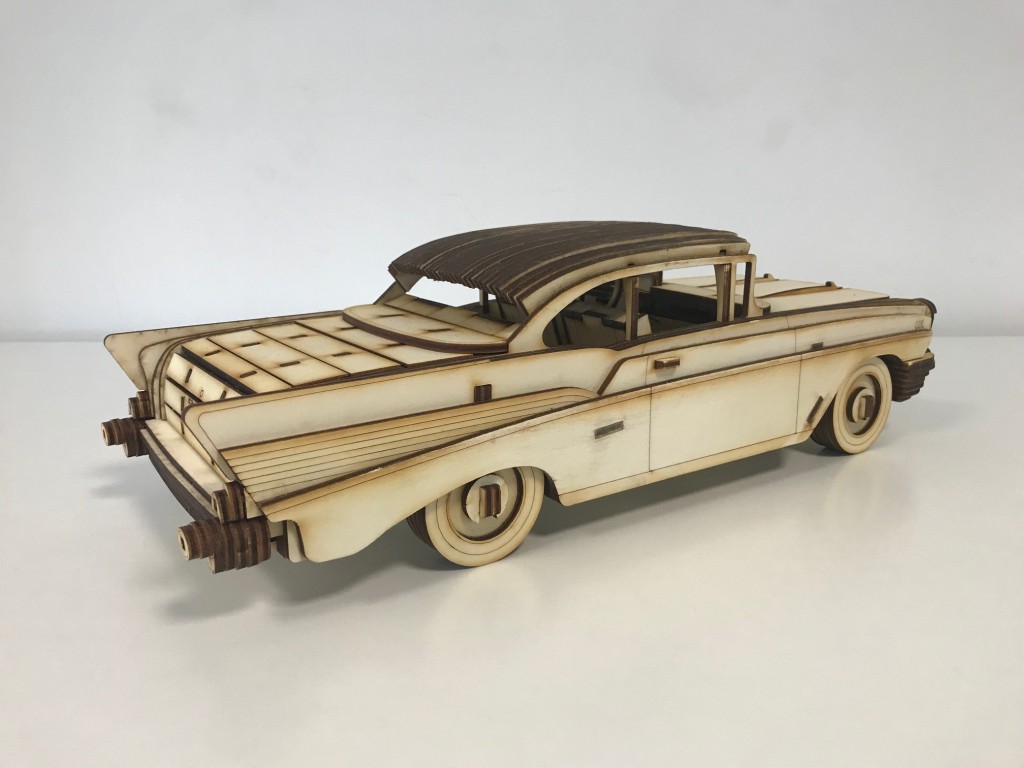 Laser Cut Wooden Chevrolet Bel Air 3D Model/Puzzle Kit 
