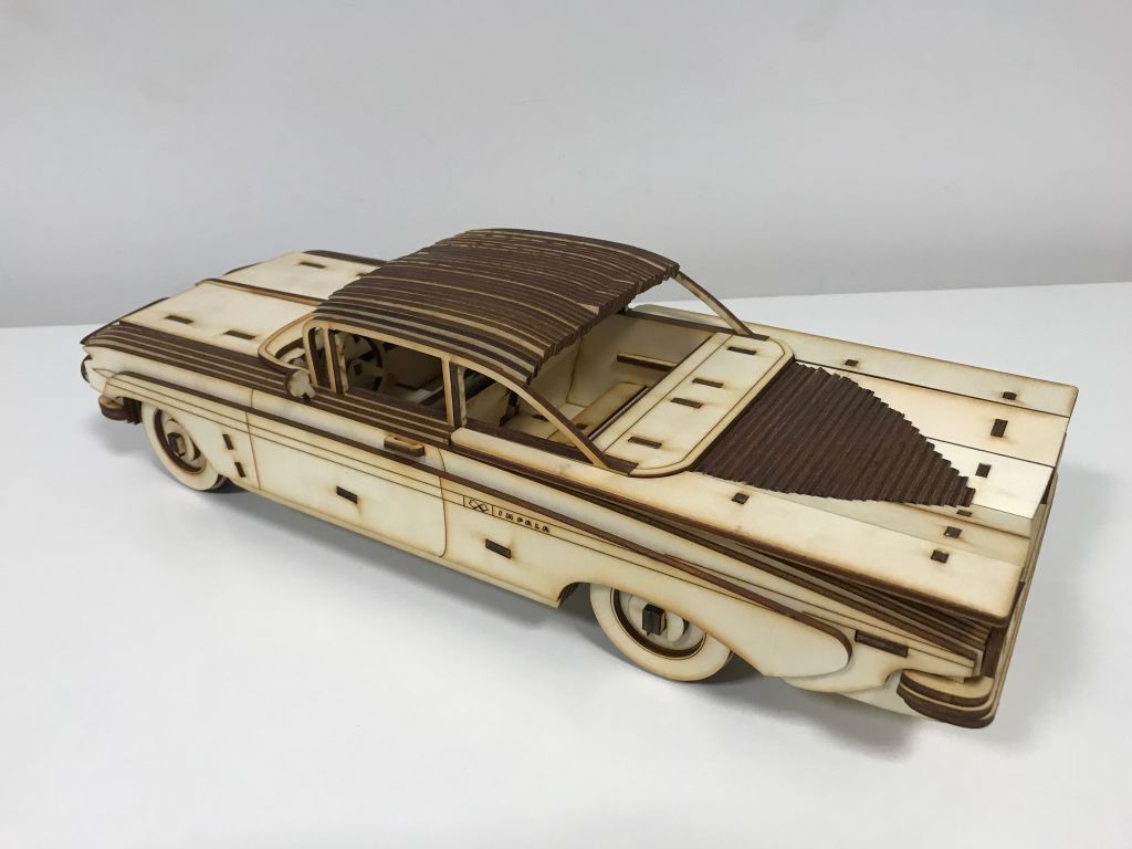Laser cut wood wooden Model Chevrolet Impala 1959 3d puzzle /Kit 