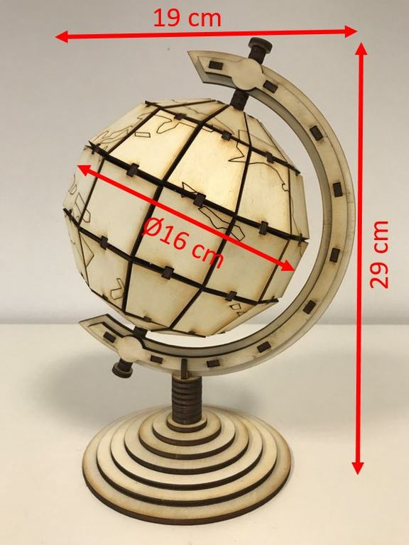 Globus Mini Weltkugel 12 x 7,5 cm Dreh Schwenk Erdglobus Holz schwarz 