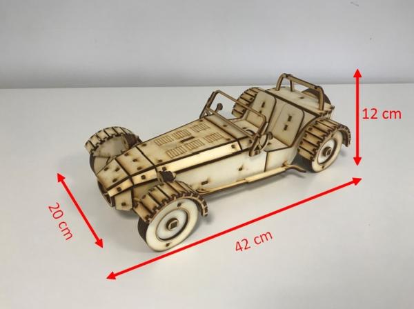 Lotus_Seven_als Holzmodell_Abmessungen