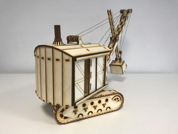 Vintage Dampfbagger Modell von hinten